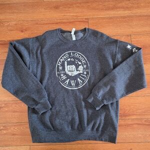 Jerzees Hang Loose Hawaii Aloha Love Maui Gray Long Sleeve Sweatshirt Size M